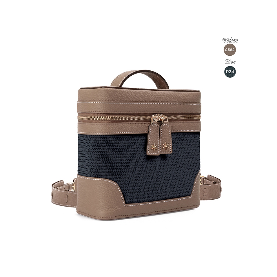 'Écrins Nacelle' Sac à dos Cuir Nappa Volcan & Tison
