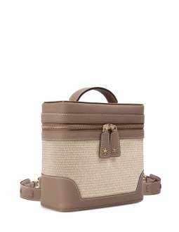 Écrins Nacelle' Nappa Leather backpack Volcan  & Crème