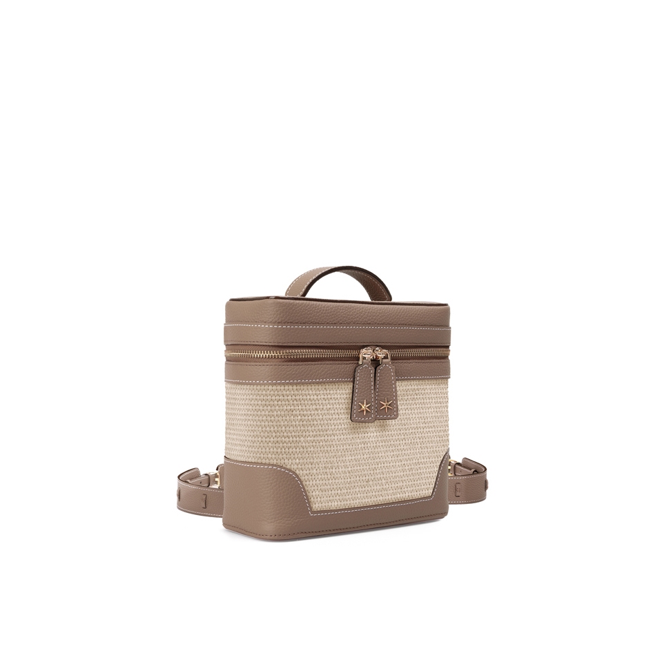 Écrins Nacelle' Nappa Leather backpack Volcan  & Crème