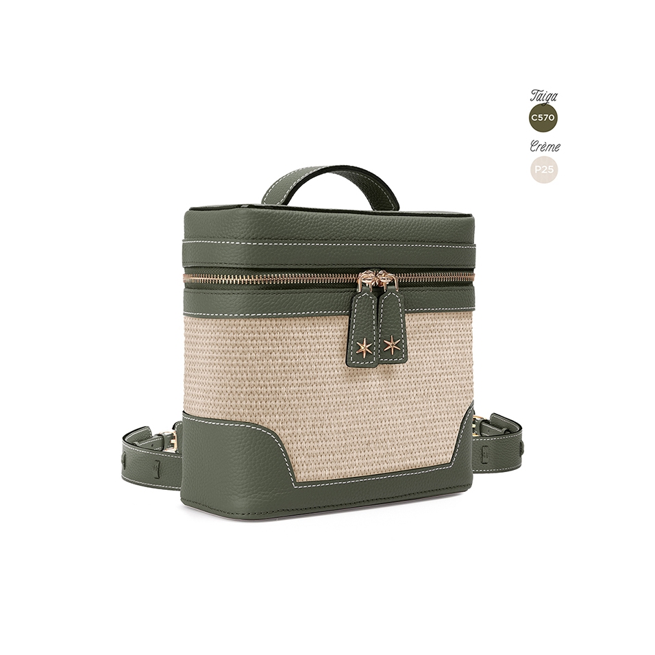Écrins Nacelle' Nappa Leather backpack Taiga & Crème