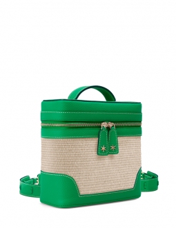 Écrins Nacelle' Nappa Leather backpack Green & Crème