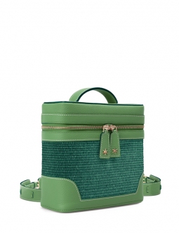 'Écrins Nacelle' Sac à dos Cuir Nappa Asperge & Fougère