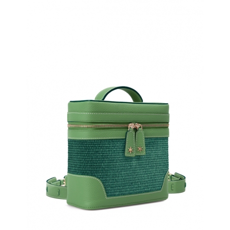 'Écrins Nacelle' Sac à dos Cuir Nappa Asperge & Fougère