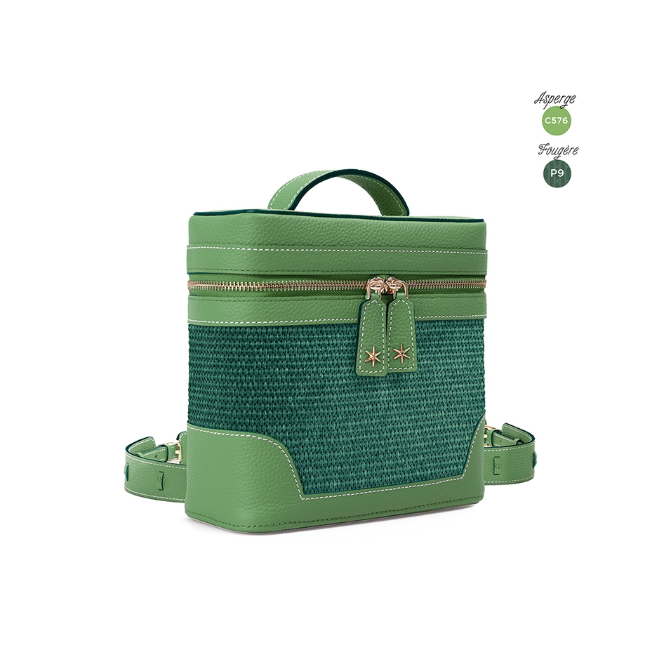 Écrins Nacelle' Nappa Leather backpack Asperge & Fougère