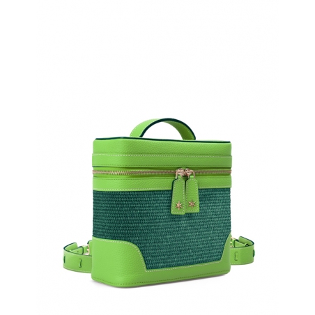 Écrins Nacelle' Nappa Leather backpack Apple Green  & Fougère