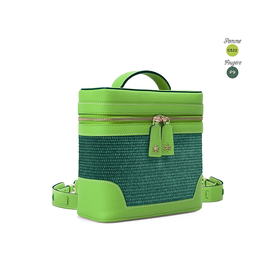 Écrins Nacelle' Nappa Leather backpack Apple Green  & Fougère