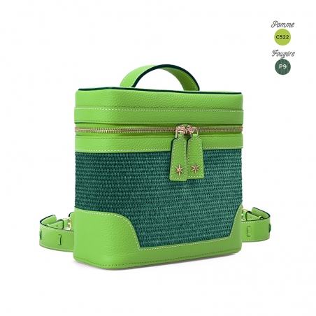 Écrins Nacelle' Nappa Leather backpack Apple Green  & Fougère