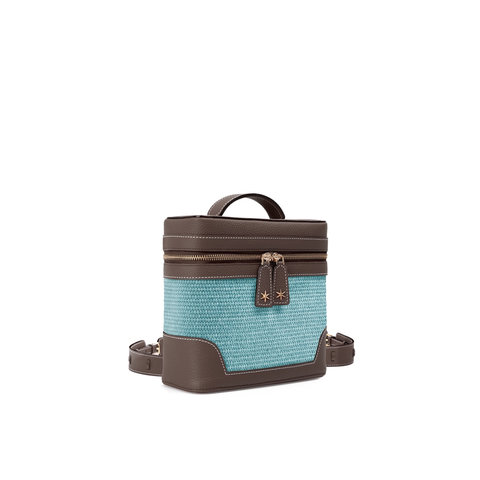 Écrins Nacelle' Nappa Leather backpack Apple Chocolate & Geai