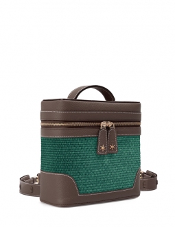 Écrins Nacelle' Nappa Leather backpack Apple Chocolate & Fougère