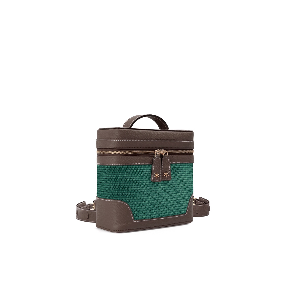 'Écrins Nacelle' Sac à dos Cuir Nappa Chocolat & Fougère