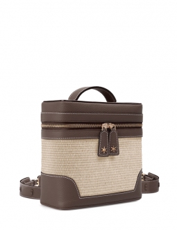 'Écrins Nacelle' Sac à dos Cuir Nappa Chocolat & Crème