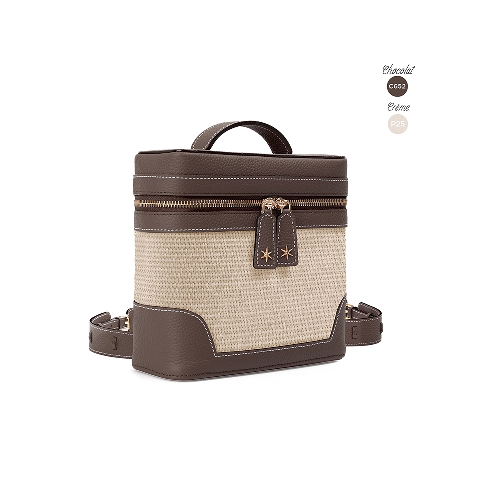 'Écrins Nacelle' Sac à dos Cuir Nappa Chocolat & Crème