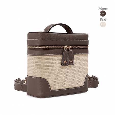 'Écrins Nacelle' Sac à dos Cuir Nappa Chocolat & Crème