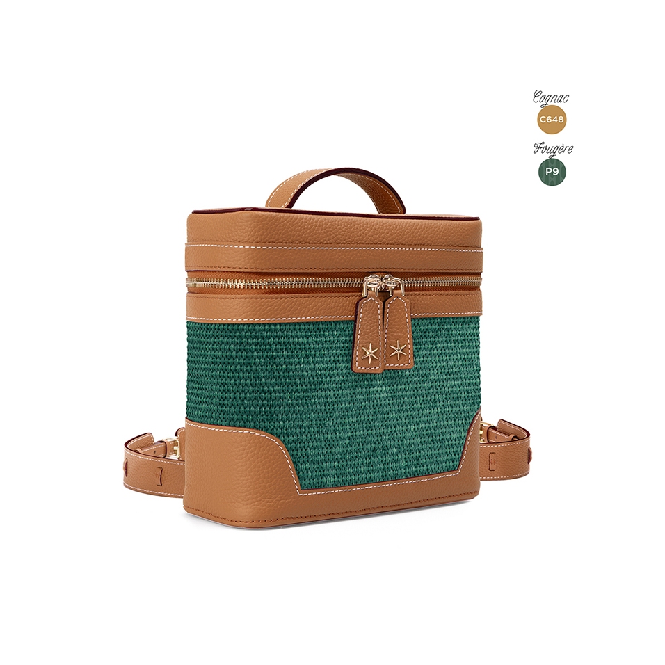 Écrins Nacelle' Nappa Leather backpack Apple Chocolate & Cognac
