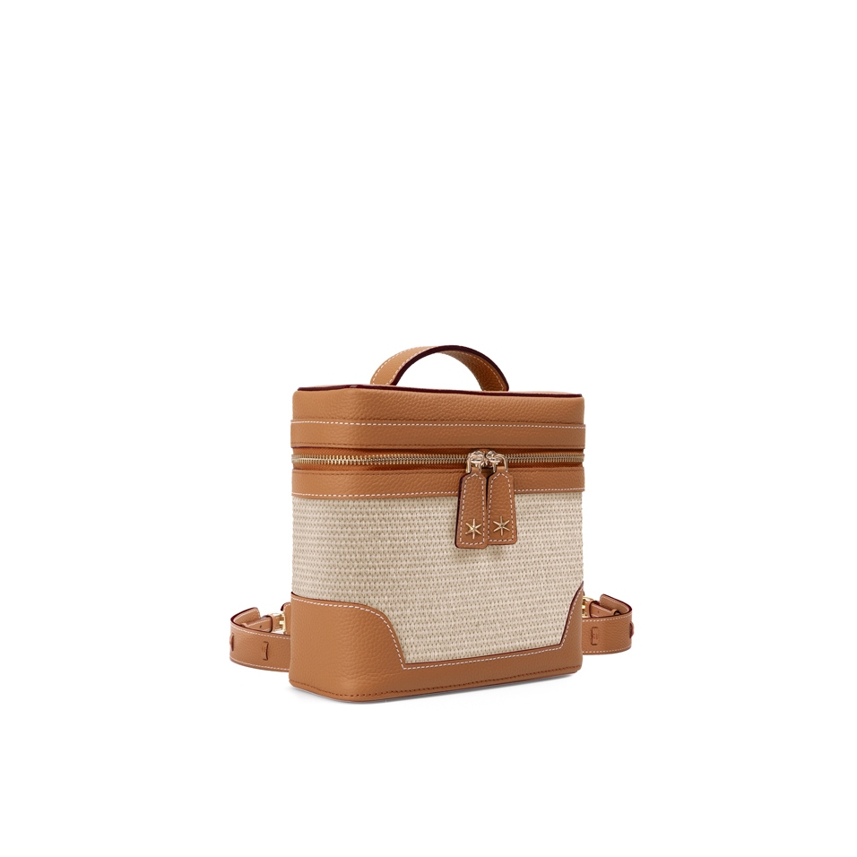 Écrins Nacelle' Nappa Leather backpack Apple Chocolate & Crème