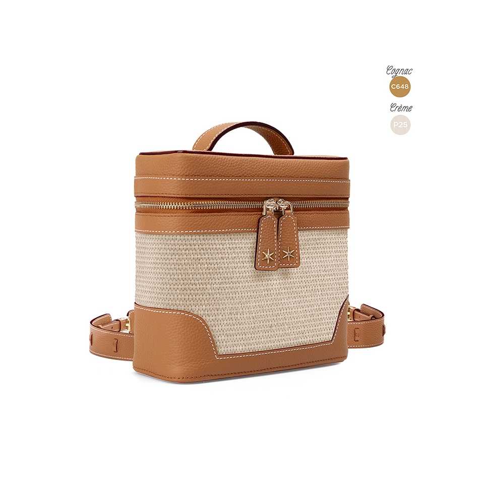 Écrins Nacelle' Nappa Leather backpack Apple Chocolate & Crème