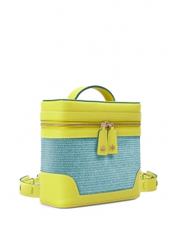 'Écrins Nacelle' Sac à dos Cuir Nappa Paille & Geai