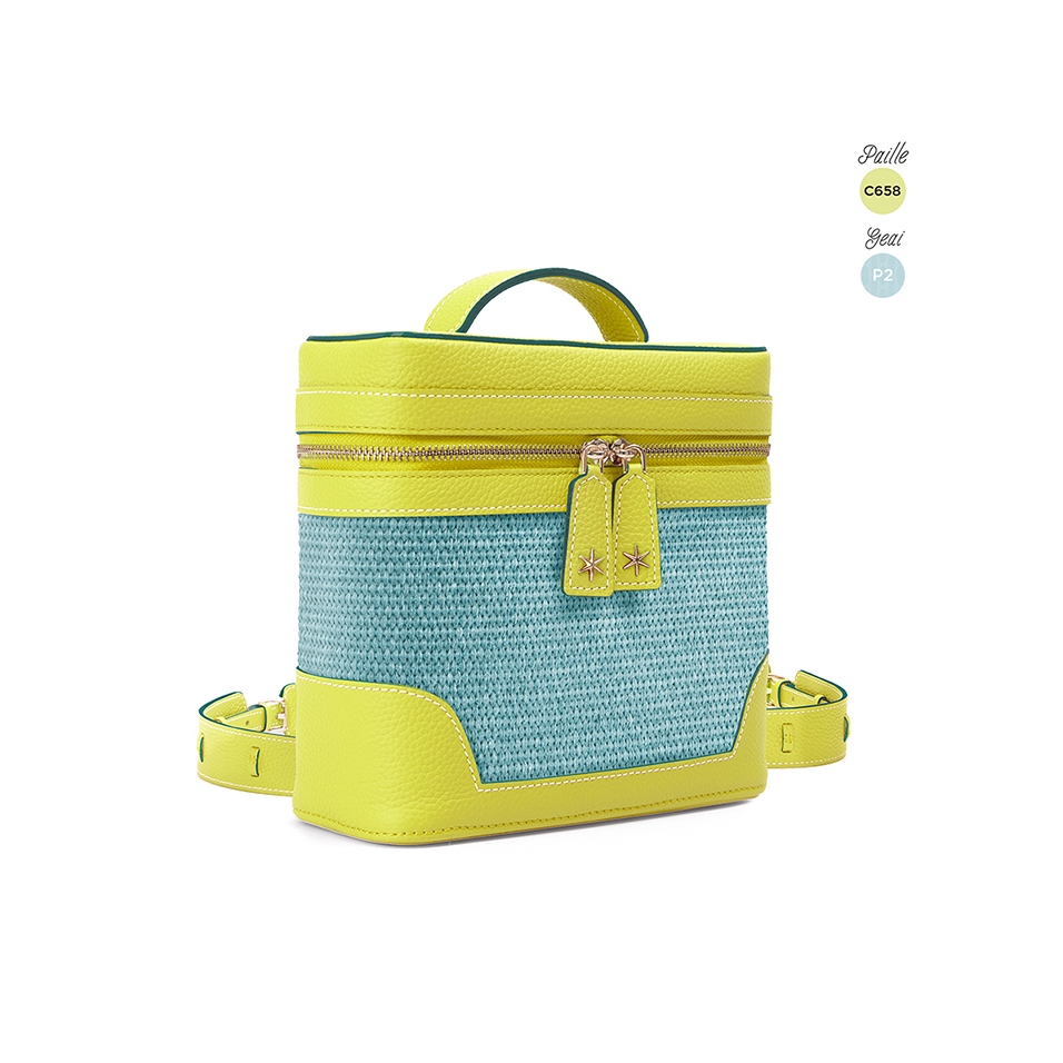 'Écrins Nacelle' Sac à dos Cuir Nappa Paille & Geai