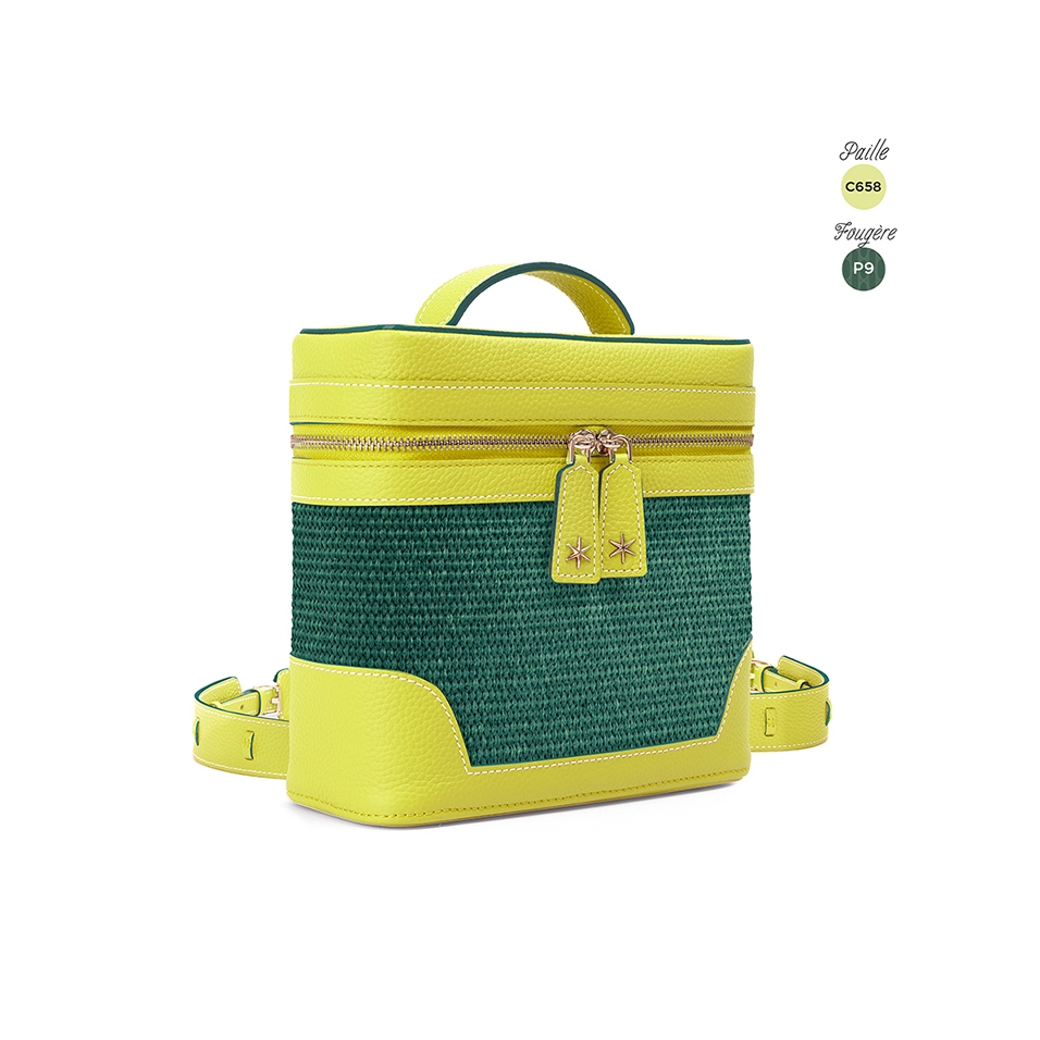 'Écrins Nacelle' Sac à dos Cuir Nappa Paille & Fougère