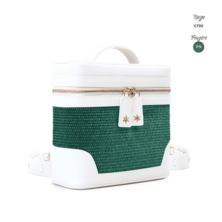 'Écrins Nacelle' Sac à dos Cuir Nappa Neige & Fougère