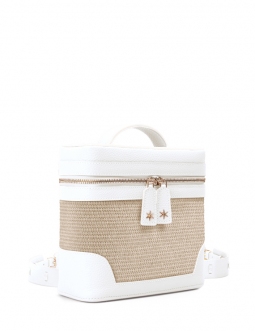 'Écrins Nacelle' Sac à dos Cuir Nappa Neige & Crème