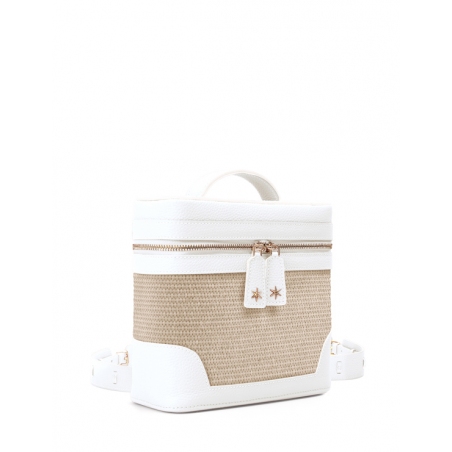 'Écrins Nacelle' Sac à dos Cuir Nappa Neige & Crème