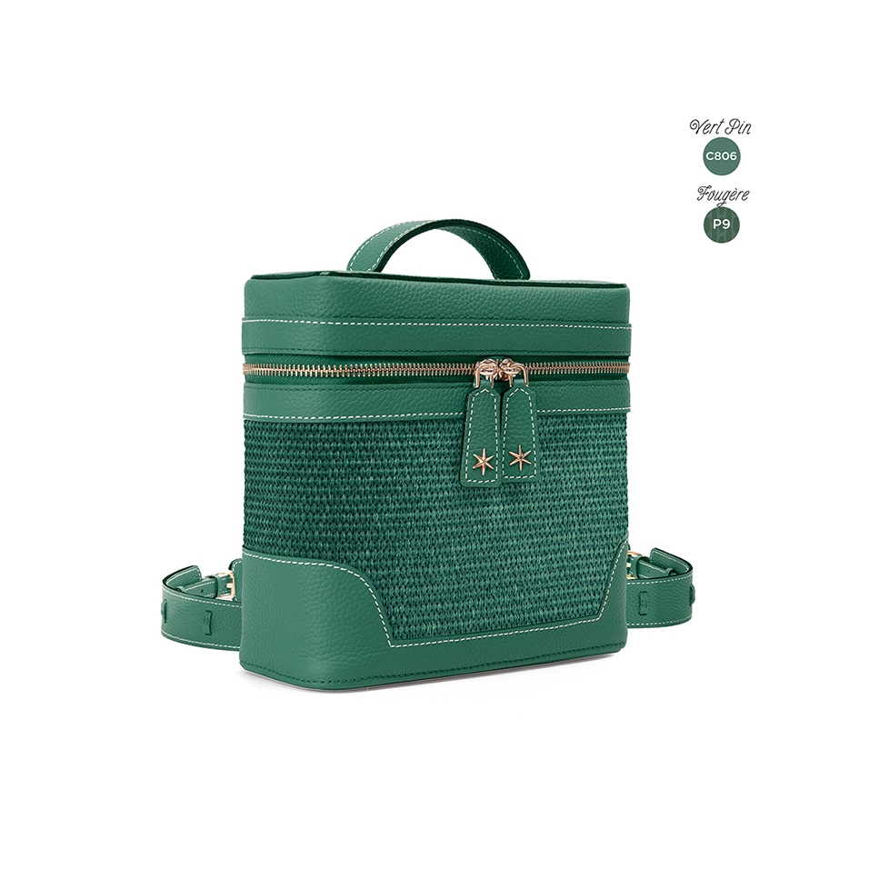 'Écrins Nacelle' Sac à dos Cuir Nappa Vert Pin & Fougère