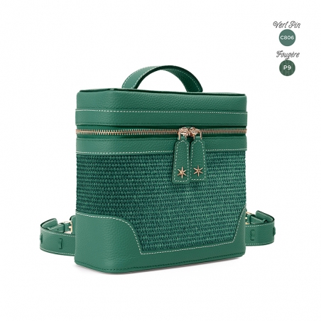 'Écrins Nacelle' Nappa Leather backpack Vert Pin & Fougère