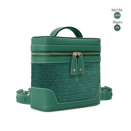 'Écrins Nacelle' Sac à dos Cuir Nappa Vert Pin & Fougère