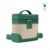 'Écrins Nacelle' Sac à dos Cuir Nappa Vert Pin & Crème