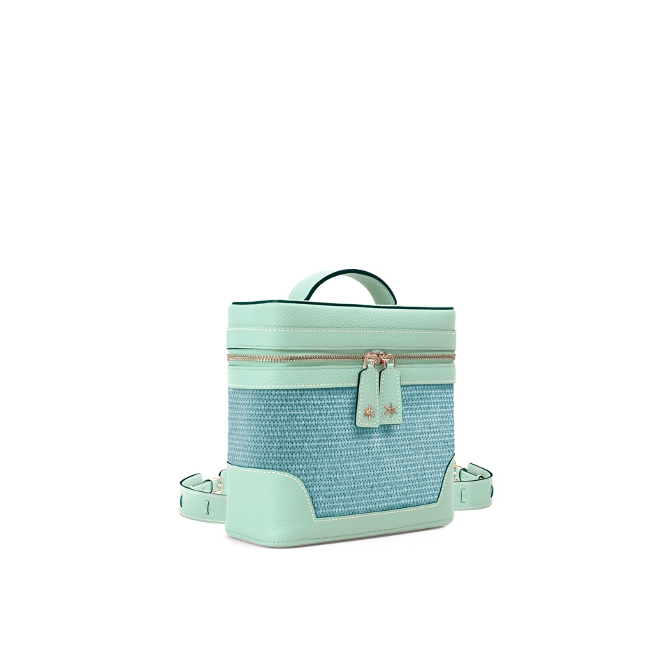 'Écrins Nacelle' Sac à dos Cuir Nappa Opalin & Geai
