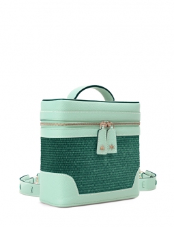 'Écrins Nacelle' Sac à dos Cuir Nappa Opaline & Fougère
