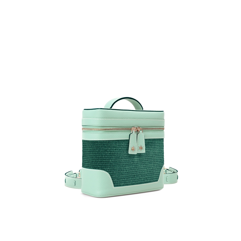 'Écrins Nacelle' Sac à dos Cuir Nappa Opaline & Fougère