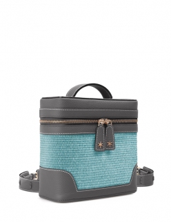 'Écrins Nacelle' Sac à dos Cuir Nappa Ardoise & Geai