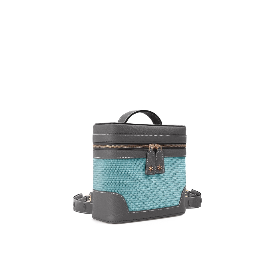 'Écrins Nacelle' Sac à dos Cuir Nappa Ardoise & Geai