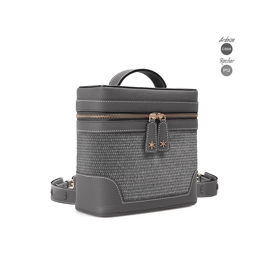 'Écrins Nacelle' Sac à dos Cuir Nappa Ardoise & Rocher