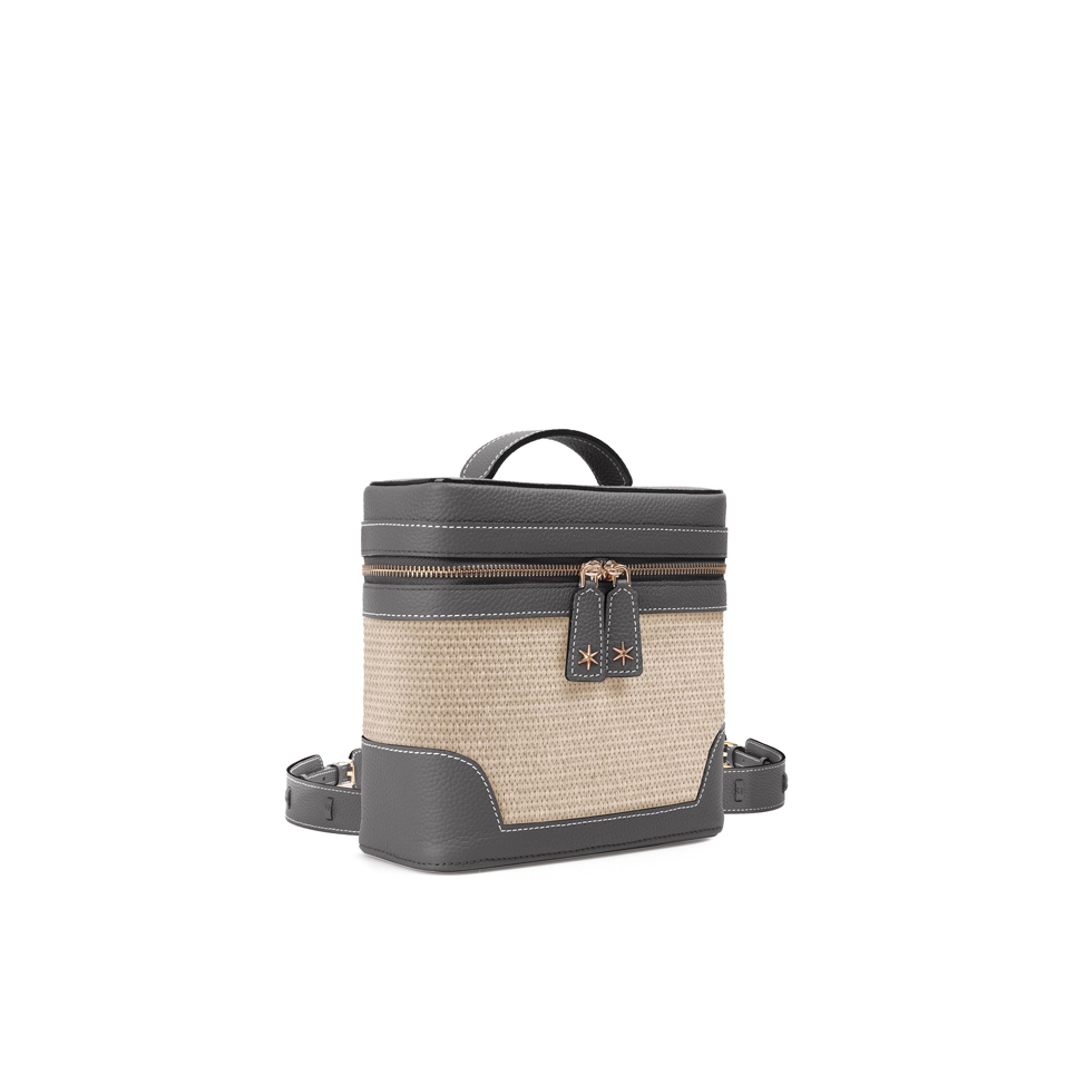 'Écrins Nacelle' Sac à dos Cuir Nappa Ardoise & Crème