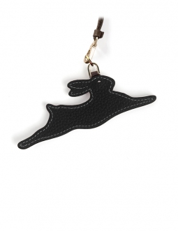 'En L'Air Clé' Nappa Leather Key Chain and Charms Black & Gold