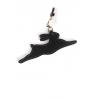 'En L'Air Clé' Nappa Leather Key Chain and Charms Black & Gold