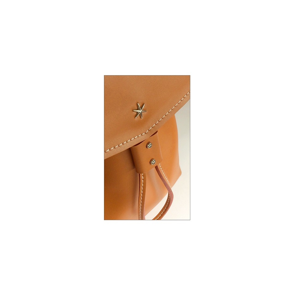 'Fontainebleau' Sac à dos Cuir Cognac & Or