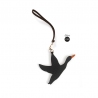 'En L'Air Clé Oie' Nappa Leather Key Chain and Charms Black & Gold