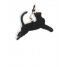 'En L'Air Clé Chat' Nappa Leather Key Chain and Charms Black & Gold