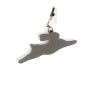 'En L'Air Clé Lièvre' Nappa Leather Key Chain and Charms Elephant Grey & Gold