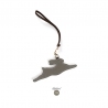 'En L'Air Clé Lièvre' Nappa Leather Key Chain and Charms Elephant Grey & Gold