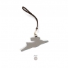 'En L'Air Clé Lièvre' Nappa Leather Key Chain and Charms Pearl Grey & Gold