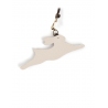 'En L'Air Clé Lièvre' Porte Clé et Charms en Cuir Nappa Crème & Or