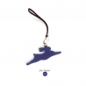 'En L'Air Clé Lièvre' Porte Clé et Charms en Cuir Nappa Bleu Profond & Or