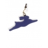 'En L'Air Clé Lièvre' Nappa Leather Key Chain and Charms Deep Blue & Gold