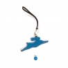 'En L'Air Clé Lièvre' Nappa Leather Key Chain and Charms Cyan & Gold