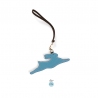 'En L'Air Clé Lièvre' Nappa Leather Key Chain and Charms Sky Blue & Gold